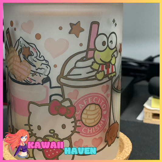 🌟 Sanrio Frosted Clear Mug 🌟 (Hello Kitty World)