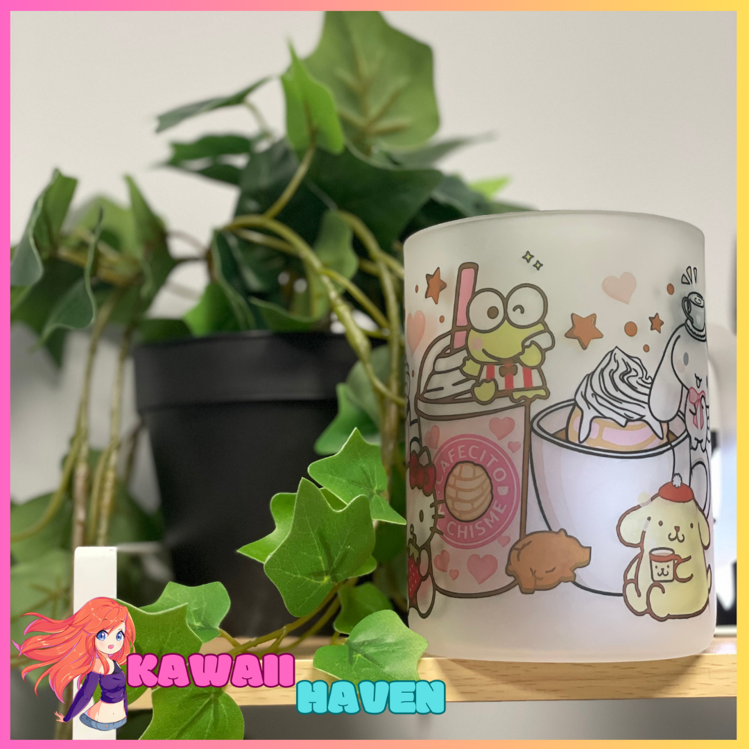 🌟 Sanrio Frosted Clear Mug 🌟 (Hello Kitty World)