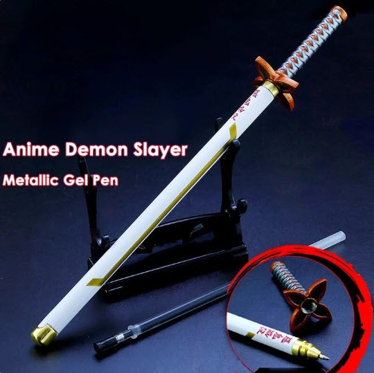 Demon Slayer - Mitsuri Kanroji Sword Gel Pen 0.5mm Black Ink Refill || Writing Pen School Stationery Supplies Kimetsu No Yaiba