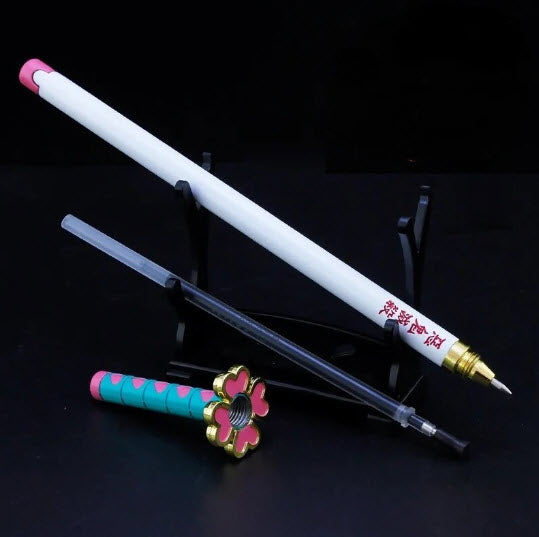 Demon Slayer - Mitsuri Kanroji Sword Gel Pen 0.5mm Black Ink Refill || Writing Pen School Stationery Supplies Kimetsu No Yaiba