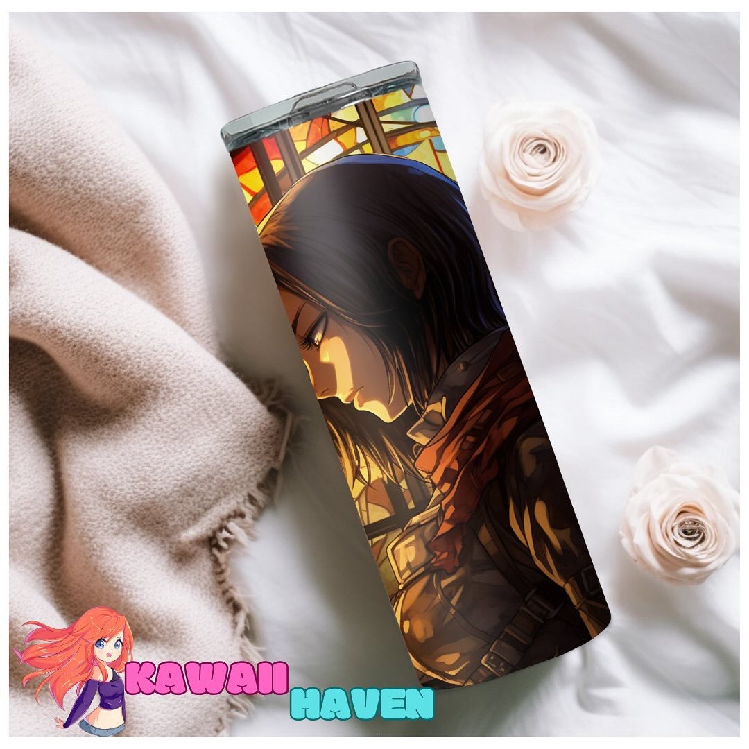 Attack on Titan - Mikasa Ackerman Stained Glass Tumbler 🌟