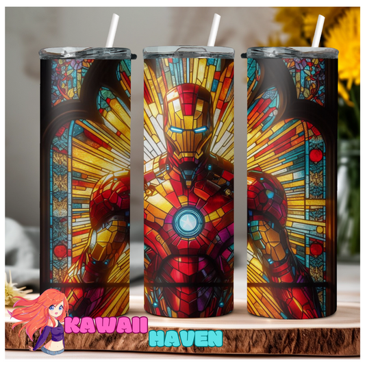 Marvel - Iron Man Stained Glass 20oz Skinny Tumbler